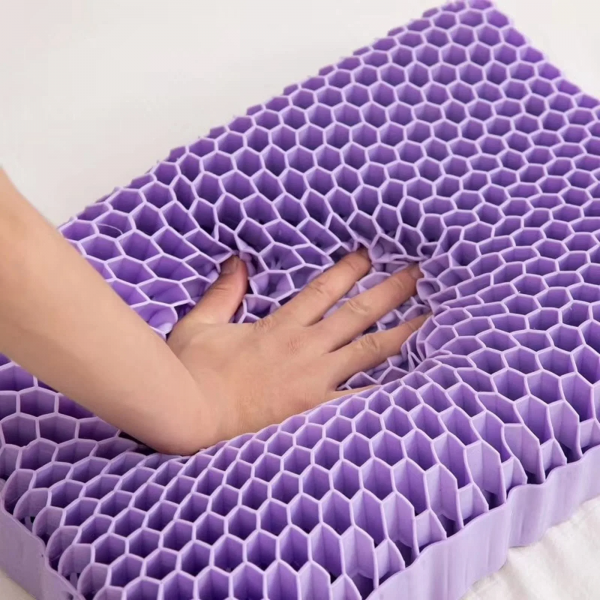 TPE Purple Grid Washable Bedding Latex Pillows Memory Foam Pillow